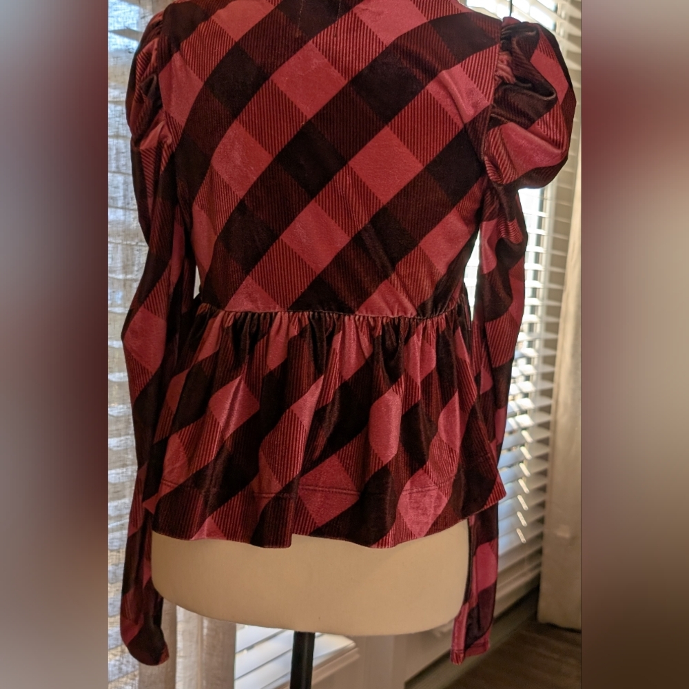 NWT Anthropologie Maeve Velvet Babydoll Top, Size Small - Picture 6 of 9